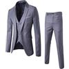 Meaunzyl Abito Completo Uomo Elegante 3 Pezzi Slim Fit Vestito Wedding Sartoriale Completo con Revers a Lancia a 1 Bottone Blazer Gilet Pantaloni Sportiva Abito da Sposa Moda per Matrimonio d'Affari
