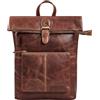 STILORD 'Niagara' Zaino Rolltop Donna Pelle - elegante zaino città vintage in vera pelle | zaino piccolo con scomparti multipli per laptop 13,6'
