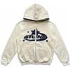 Vagbalena Uomo Y2K Cerniera con Cappuccio Pullover Stella Giacca con Cappuccio Unisex con Cappuccio Street Fashion Cerniera Giacca Sportiva Stile Varsity (Bianco,L)