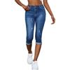 Onsoyours Jeans Capri Donna Eestivi 3/4 Jeans a Vita Alta Eleganti Elasticizzati Corti Pantaloni in Denim Jeggings B Blu XL
