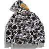 LIAOPUFUS Uomo 3D Stampato Shark Felpa con Cappuccio Hip Hop a Maniche Lunghe Zipper con Cerniera Mimetica Moda Street Wear(2XL,Grigio e bianco)