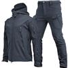 EQWIGKEIT Tuta da sci da uomo, set da 2 pezzi, per attività all'aria aperta, tuta da sci invernale, 2 pezzi, per snowboard, abbigliamento caldo, giacca e pantaloni termici, antivento, grigio., L