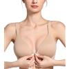 Lemorosy Reggiseno Donna Chiusura Anteriore con Ferretto Scollo V(Beige,2F)