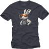 MAKAYA Maglietta Uomo con Frase White Rabbit Who Is Alice Tshirt Divertente Spiritoso