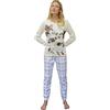 Sabor Pigiama Donna Invernale - Pigiama Donna Caldo Cotone Disney | Marvel | Stitch - Mickey (2699 Panna, L)