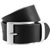 Lindenmann Mens Leather Belt/Mens Belt, full grain leather belt XXL, buffalo leather, black, Größe/Size: