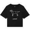 PRO' line T-Shirt Donna Labrador Origami Boxy Crop in Cotone Biologico 185 gsm - Design Minimal Cane Labrador - Classic Origami Collection DSHIRT14 (IT, Testo, L, Regular, Corto, Black)
