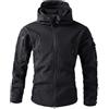 Generico Uomo Tattico Softshell Giacca Multifunzionale Outdoor Militare Pile Fodera Antivento Calda Cappuccio Cappotto,Moda