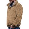 Kobilee Felpa in Pile Uomo Invernale Pesante Caldo Pullover Peluche con Bottoni Moda Vintage Manica Lunga Vintage Sportivi Sweatshirt Felpe Senza Cappuccio