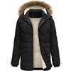 heekpek Giubbotto Invernale Uomo Cappotto con Cappuccio Idrorepellente Lungo Giacca Pile Imbottito Giacconi Invernali Parka da Sci Snowboard Trekking