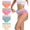 wirarpa Slip Elasticizzato Mutande Donna Cotone Vita Alta Intimo Mutantina Traspirante Pacco da 4 Multicolor-A51 Taglia S
