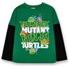 TEENAGE MUTANT NINJA Turtles Maglietta da Skater per Ragazzi | T-Shirt TMNT Verde e Nera per Bambini | Comoda Manica Lunga con Top a Maniche Corte | Regalo di Merchandising di Film per Bambini