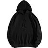 Generisch Y2k Baggy - Felpa da uomo, oversize, con cappuccio, vestibilità larga, con stampa a lettera, taglia grande, con cappuccio, Nero , XXL