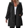 Cocila Giacca Antipioggia Da Donna Taglie Forti Lunga Leggera Con Cappuccio E Cappotto Invernale Elegante Black Xxxl Camicia Pesante Giubbotto Canadian Blusa Piumino Leggero