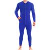 Muscle Alive Uomo Tuta Intera da Maniche Corte Uomo in Tutina Henley in Cotone Elasticizzato Super Confortevole