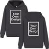ALRRGPB Felpa Personalizzata per Uomini e Donne Felpa Personalizzata Il Tuo Design Stampa Fai da Te Autunno Inverno Hooded Front & Back