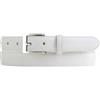 BELTINGER Cintura in pelle bovina da 2,5 cm | Cintura stretta per uomo e donna 25 mm | Cintura bombata in pelle, Bianco/ Argento, 85 cm (Gesamtlänge 100 cm)