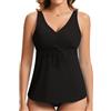 WOWENY Tankini da Donna con Scollo a V e Ferretto (Solo Top Tankini Sport Costume da Bagno con Coppe, Top da Nuoto ad Asciugatura Rapida, Abbigliamento da Spiaggia), L