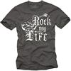 MAKAYA Maglitta Chitarra -Rock My Life - T-Shirt Vintage Uomo Grigio L
