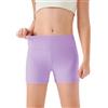 Haloumoning Pantaloncini atletici da ragazza, a vita alta, per yoga, danza, bici da ciclista, comodi, per ginnastica, 5-14 anni, Viola chiaro, 11-12 Anni