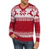 KUYIGO Maglione da Uomo Tinta Unita con Scollo a V, Slim Fit, Lavorato a Maglia, Casual, a Maniche Lunghe, Morbido, Caldo, Top, Lavoro, Ufficio, Elegante, S-XXL, Rosso Natalizio., M