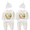 culbutomind Body Bambino Gemelli To My Toast Divertenti Body Neonato Regalo Gemella Tutina Manica Lunga Bimba Con Cappello(white 3m)
