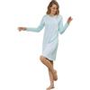 SNELLY Camicia da Notte Donna 100% Cotone Primaverile Estiva Maglia da Notte Lunga con Bottoni (Collo a Serafino o Aperta), Fantasia a Scelta Elegante, Taglia 44 46 48 50 52 54 56 58 60 (Taglie Forti)