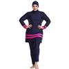 GladThink Donne Musulmano Taglia Grossa Islamico Tradizionale Burkini Modesto Costumi da Bagno Navy 6XL