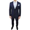 Mat Sartoriale Abito Completo Uomo Sartoriale Blu Taglie Forti comode conformato Casual Elegante Cerimonia (56)