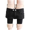 KBOPLEMQ Jeans termici da donna neri Jeggings Jeans foderati jeans caldi Collant a vita alta Pantaloni termici per donne adolescenti Pantaloni jeans invernali foderati in pile Leggings in denim
