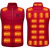 Generico Gilet Riscaldato Uomo Donna, 28 Zone di Riscaldamento 3 Temperatura, Giacca Riscaldata Elettrico, Lavabile Giubbotto Riscaldato per Caccia Moto e Campeggio(Red,M)
