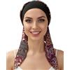 FADACHY Copricapo chemio da donna, turbante, per cancro, bandane, perdita di capelli, cappello per cancro, copricapo musulmano setoso, 1 fiore viola rosso, 55-60 cm / 21.65-23.62 inches