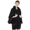 BEAUTELICATE Stola Pelliccia Sintetica Elegante Donna Poncho Stola Maglia Invernale Scialle Cardigan per Matrimonio Cerimonia Sposa,Nero