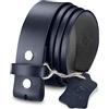 HJONES Cintura di ricambio da uomo senza fibbia cintura cinghie, cintura in pelle da uomo con fibbia argento Snap On cintura senza fibbia 1 1/2 pollici di larghezza