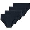 Schiesser Uomo Slip, 4 Pacco, Blu Marino, a Costine