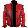 HiFacon Giacca da uomo in pelle rossa MJ Thriller vera e finta