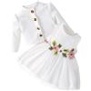 Yoolhamy Bambina Vestito e Cardigan Set Manica Lunga Cotone Principessa Tutu Abiti con Cappotto Outfit per Bambine (IT, età, 18 Mesi, 24 Mesi, Sleeveless White)