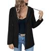 Generic Felpa con cappuccio con cerniera da donna, alla moda, aperta sul davanti, leggera, con cerniera completa, alla moda, comoda, con tasche