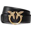 Pinko Love Berry H4 Belt Vitello Set Cintura,Z99Q_nero-Antique Gold, S Donna
