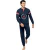 LOTTO homewear Pigiama Uomo Cotone Lungo Mezza Stagione Stile Sportivo - Stagione Primavera Estate (IT, Testo, M, Regular, Regular, Blu 81)