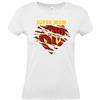 Generico T-Shirt Donna Super Mom, Festa della Mamma, Maglietta in Cotone, Stampa Supereroe, XS-3XL, Disponibile in Nero, Bianco, Blu Navy