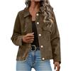 Generico Giacca Moto Donna Giacca Scamosciata Donna Primavera Inverno Caldo Maniche Lunghe Jacket Softshell in Finta Pelle Scamosciata con Risvolto Colletto Giacche Giubbotto Moda Cappotto Donna Autunno