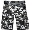 PengGeng Uomo Casual Pantaloncini con I Tasconi Pantaloni Cargo Bermuda in Mimetiche Nero Bianco Camuffamento 36