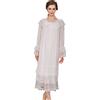 OKSakady Donne Ragazza Manica Lunga Principessa Camicia da Notte Pizzo Puro Addormentato Vestito Elegante Abito da Notte