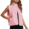 Generic Nuovo gilet trapuntato da donna con colletto alto, leggero, con bottoni e tasca, giacca imbottita gilet da donna