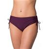 Aquarti Slip Costume Donna con Laccetti - Slip Bikini Donna Regolabile con Arricciatura, Prugna Bordeaux, 50