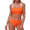 Adigaber Costume da Bagno Due Pezzi Donna Unicolore Vita Media Sportivo | Unicolore,Imbottiture Rimovibili,Vita Media,Spalline Regolabili,Traspirante,Asciugatura rapida,Spiaggia,Sportivo