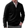 Generico Maglione Uomo Invernale Elegante Maglioni con Mezza Zip Collo Alto Manica Lunga Stand Collare Maglioncino Cashmere Casual Basic Sweater Caldo Pesante Pullover Termica Lavoro Felpe Giacca Classics Moda