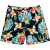 JOGAL Pantaloncini da spiaggia hawaiani da uomo estivi casual con fiori tropicali piatti sul davanti Aloha pantaloncini con tasca