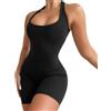 FDEETY Body Donna senza Maniche Canotta Sportiva Bodysuit Modellante Contenitivo Outfit Estivi Costume Intero Sportivo Tuta Intera Allenamento Fitness Yoga